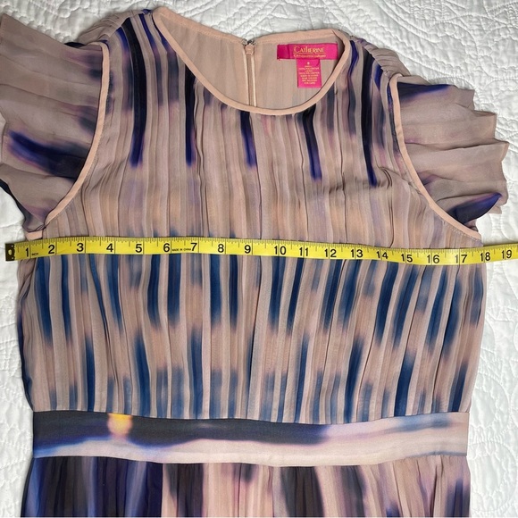 Catherine Malandrino Pleated Watercolor Print Dress – Size 8 - Picture 2 of 11